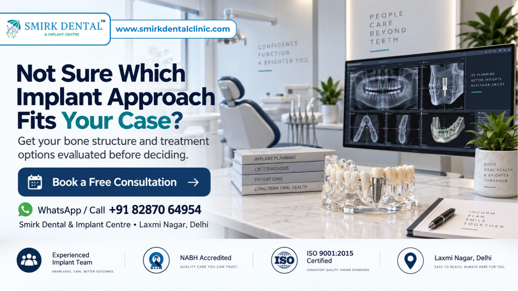All-on-4 and Swiss Strategic Implant consultation at Smirk Dental Laxmi Nagar Delhi