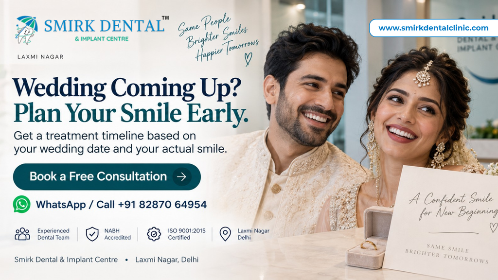 Wedding smile design consultation at Smirk Dental Laxmi Nagar Delhi