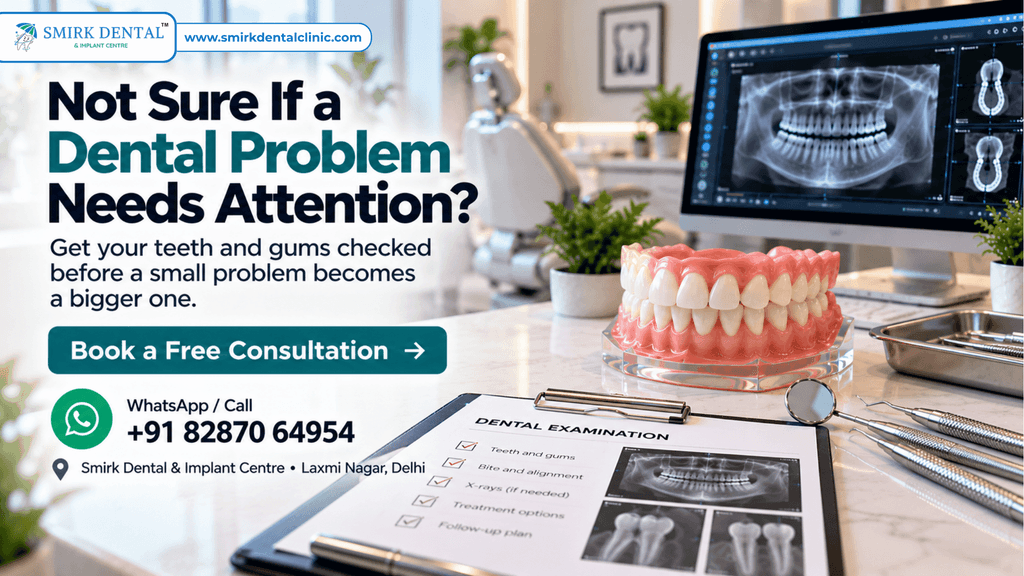 Dental check-up consultation at Smirk Dental Laxmi Nagar for early detection of dental problems