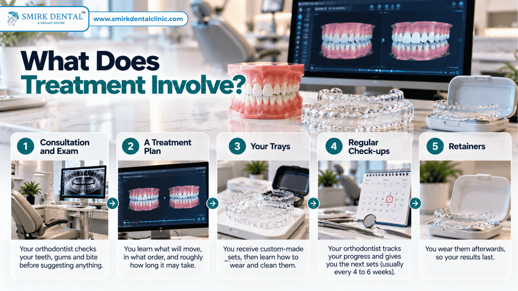 Invisible braces Delhi treatment timeline from clear aligners to retainers