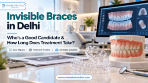 Invisible braces in Delhi with clear aligner trays and orthodontic treatment planning