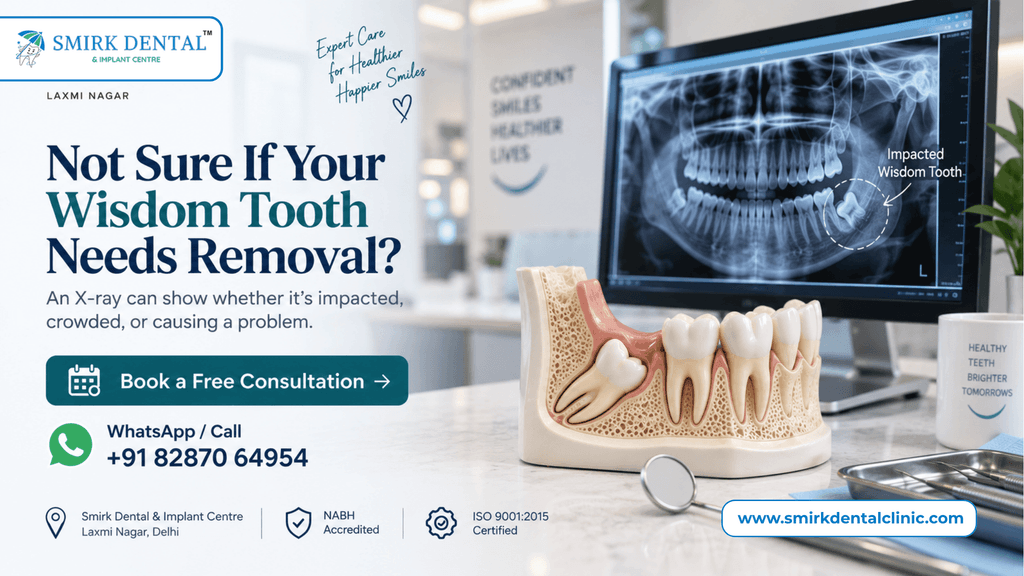 Wisdom tooth consultation at Smirk Dental Laxmi Nagar Delhi